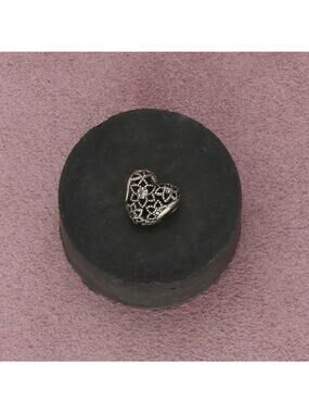 pandora sterling silver cz blooming heart bead charm pendant